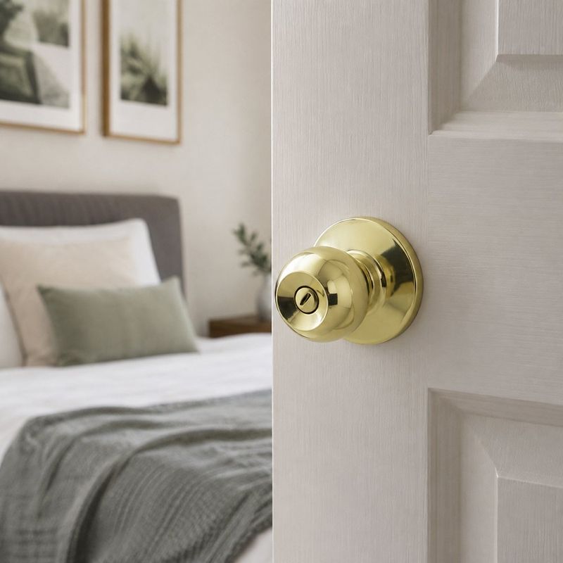 Cerradura Pomo Wale para Baño Color Dorado