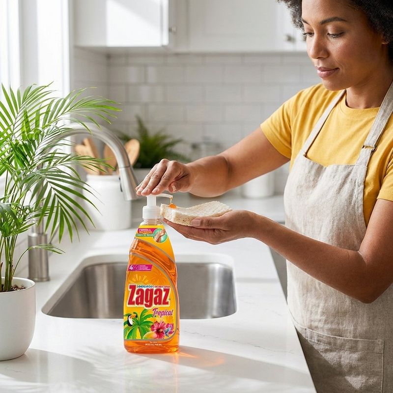 Lavaplatos en Líquido Antibacterial Aroma Tropical 750 Ml