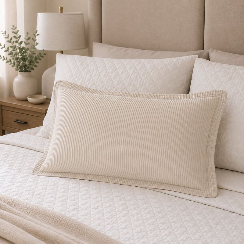 Sobrefunda de Almohada King Alicante de 50 x 90 Cm en Color Beige