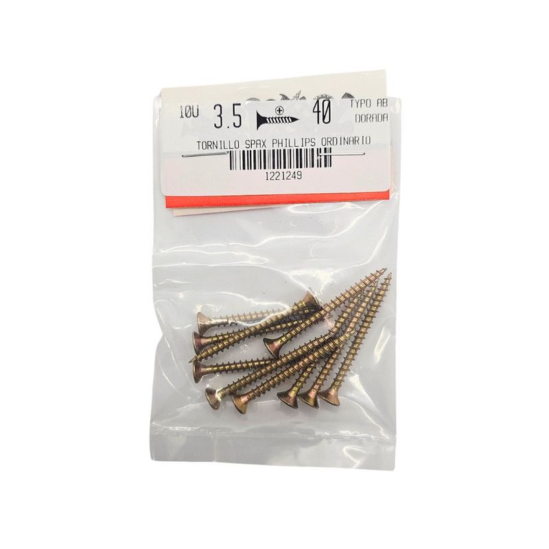 Tornillos para Madera Tipo SPAX 3.5 x 40 mm Cincados 10 Unidades