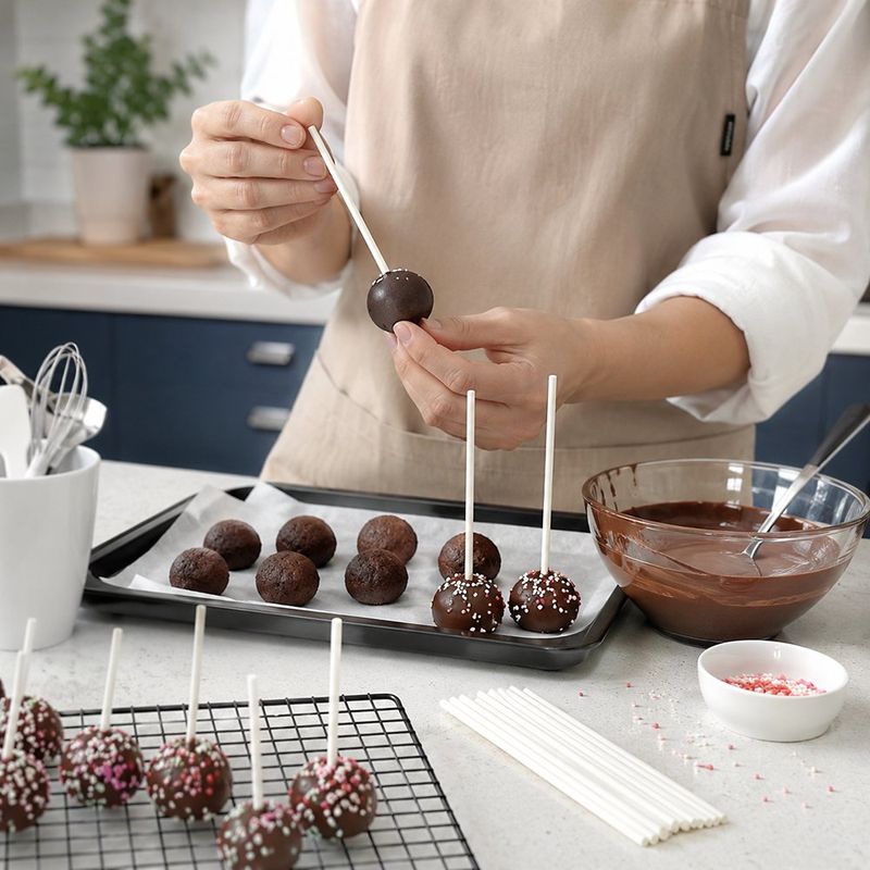 Palitos para Cake Pops Reutilizables de Plástico 15 Cm Blanco, 100 Unidades