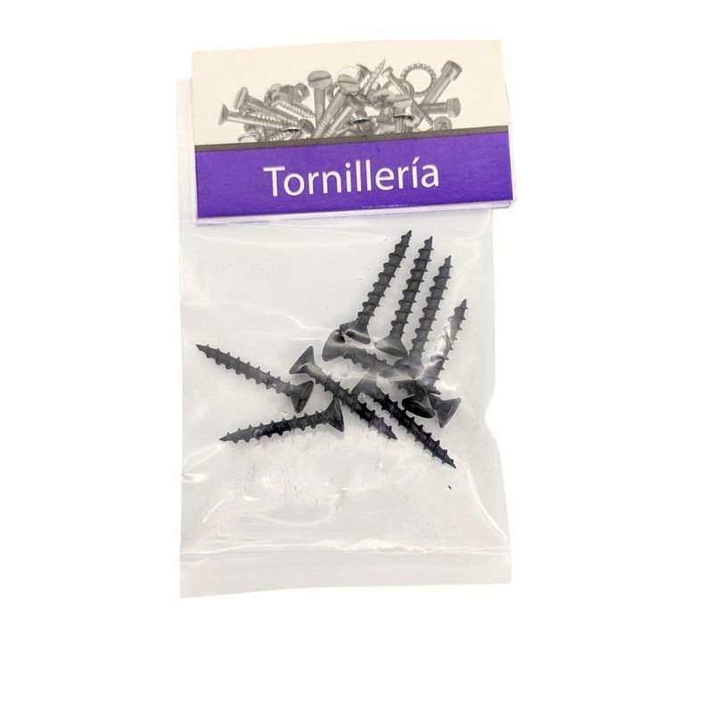Tornillo para Tablaroca y Yeso 6 x 1 Plg Color Negro Bolsa con 10 Piezas
