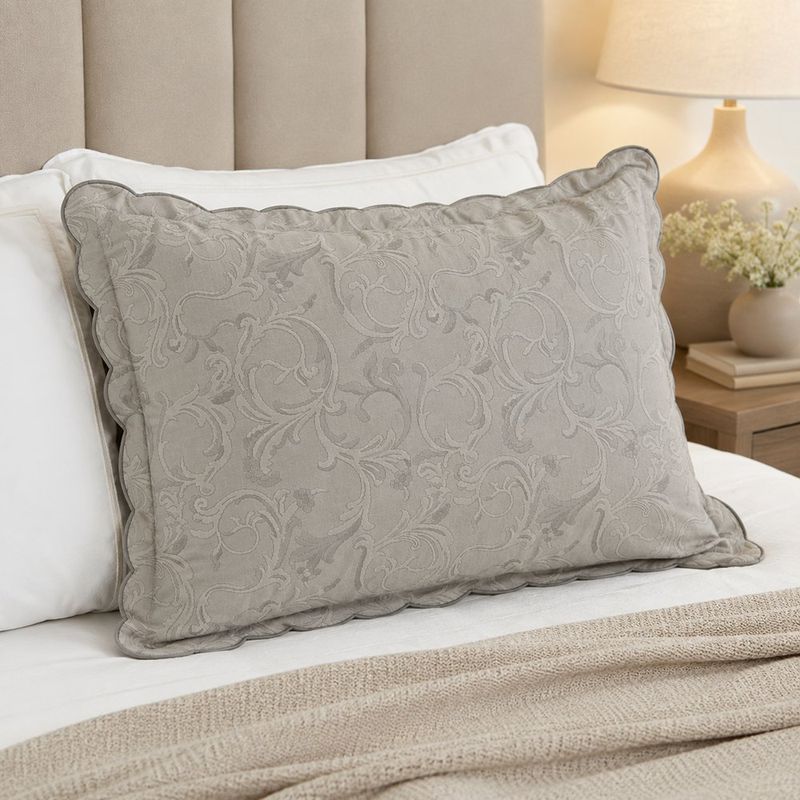 Sobrefunda de Almohada King Pauleta de 50 x 90 Cm en Color Gris