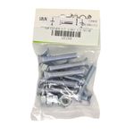 Tornillos Tipo Estufa Galvanizados 1/4 x 1 1/2 Plg con Tuerca 10 Unidades