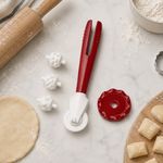 Cortador y Sello de Masa para Repostería con Rueda de Corte Recto u Ondulado y 3 Rodillos