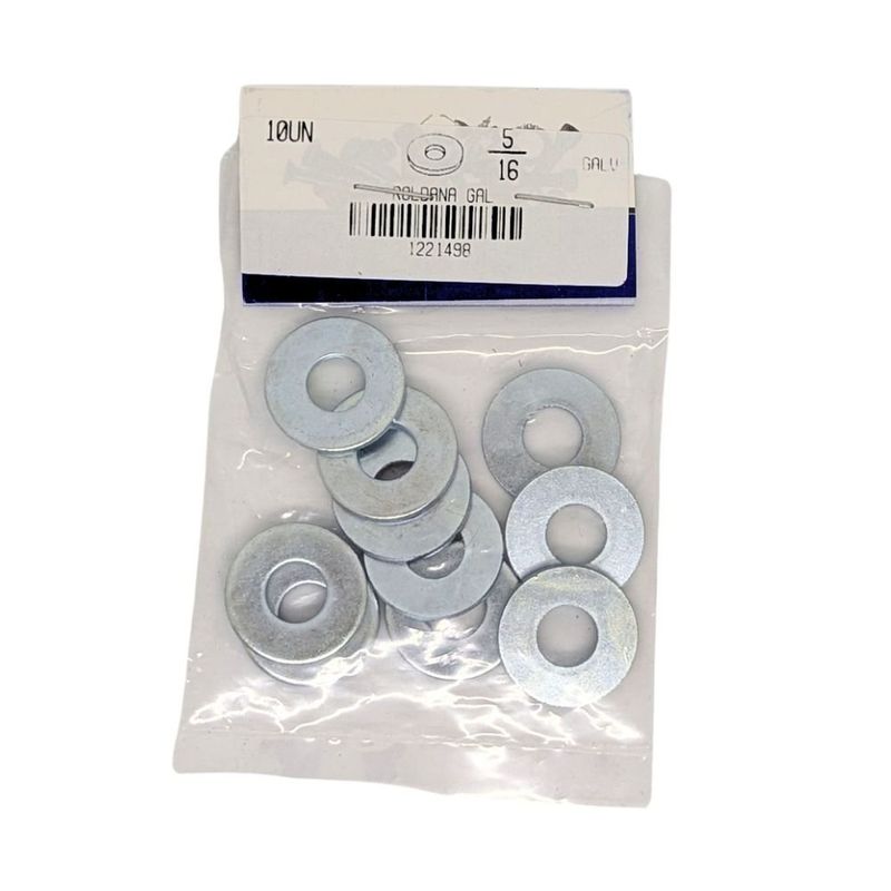 Roldana Plana Galvanizada 5/16 Plg Bolsa con 10 Piezas