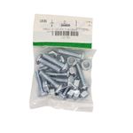 Tornillos Tipo Estufa Galvanizados con Cabeza Redonda de 1/4 x 1 Plg y Tuerca en Bolsa de 10 Unidades
