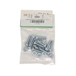 Tornillos Tipo Estufa Galvanizados con Cabeza Redonda de 3/16 x 3/4 Plg y Tuerca en Bolsa de 10 Unidades