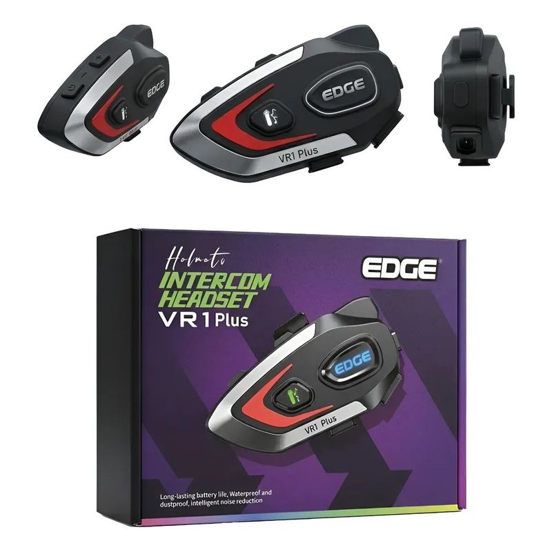 Intercomunicador para Casco Edge VR1 Plus Bluetooth 5.4 Negro