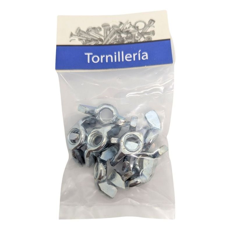 Tuerca Mariposa Sólida de Acero Galvanizado 5/16 Plg Bolsa con 10 Piezas
