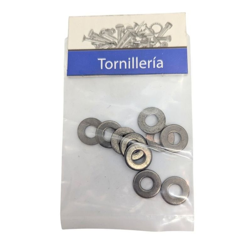 Roldana Plana 3/16 Plg Bolsa con 10 Piezas