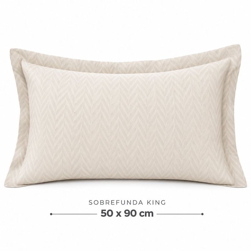 Sobrefunda de Almohada King Espinha de 50 x 90 Cm en Color Beige