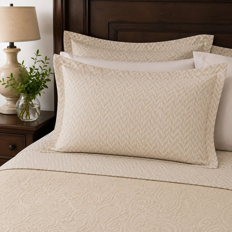 Sobrefunda de Almohada King Espinha de 50 x 90 Cm en Color Beige