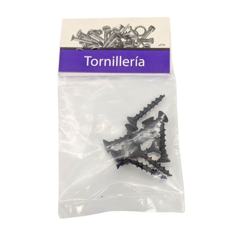 Tornillo para Tablaroca y Yeso 8 x 1 Plg Color Negro Bolsa con 10 Piezas