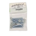Tornillos Tipo Estufa Galvanizados con Cabeza Redonda de 1/8 x 1 1/2 Plg y Tuerca en Bolsa de 10 Unidades