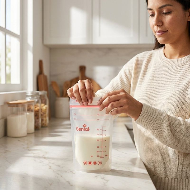 Bolsas para Almacenar Leche Materna Pre-esterilizadas con Doble Cierre 207 mL, 50 Unidades