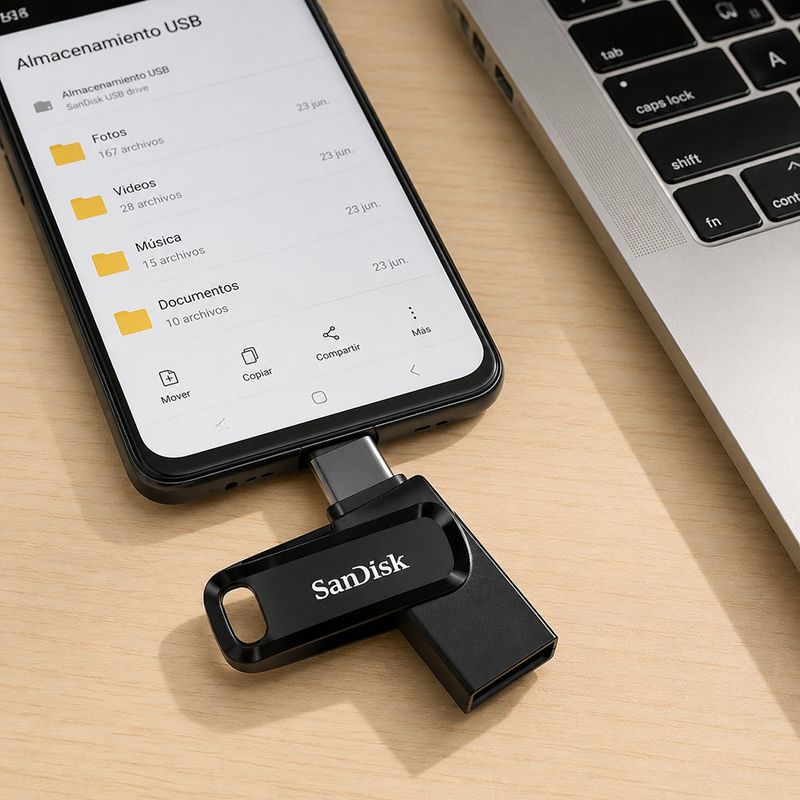 Unidad Flash Ultra Dual Drive Go USB Tipo C y USB Tipo A de 128 GB en Color Negro