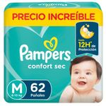 Pañales Pampers Confort Sec Talla M 62 Unidades