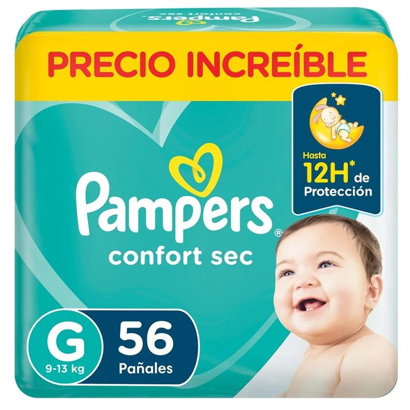 Pañales Pampers Confort Sec Talla G 56 Unidades