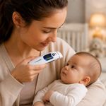 Termómetro Digital para Bebés 4 en 1 para Frente, Oído, Objeto y Habitación con Alarma