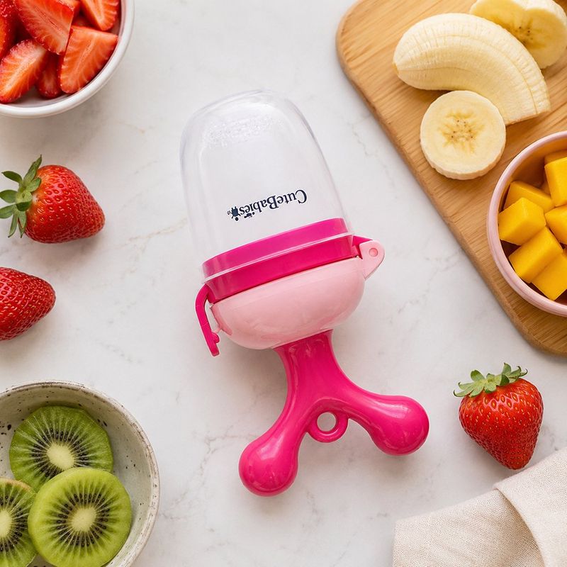 Alimentador de Fruta y Mordedor para Bebé 2 en 1 de Silicona sin BPA