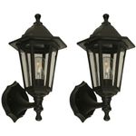 Combo de 2 Faroles de Pared E27 40 W en Color Negro