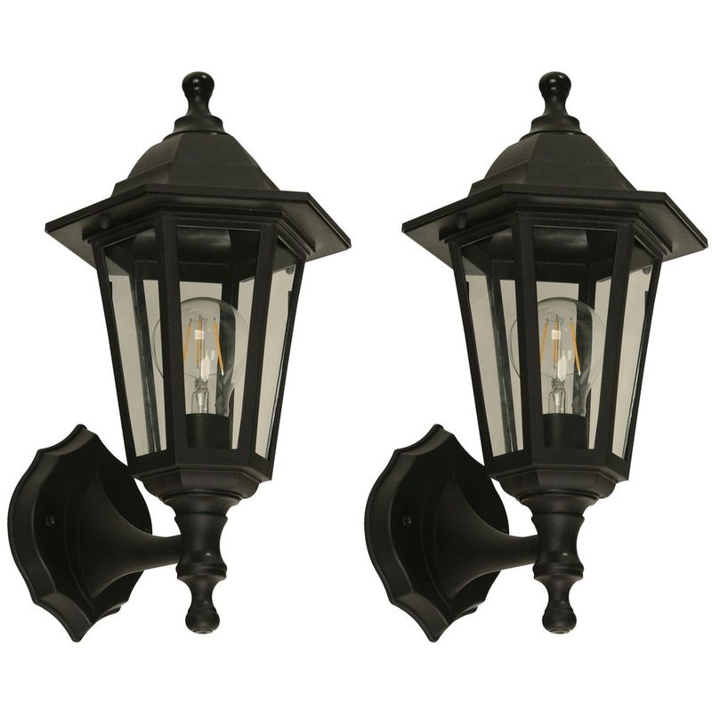 Combo de 2 Faroles de Pared E27 40 W en Color Negro