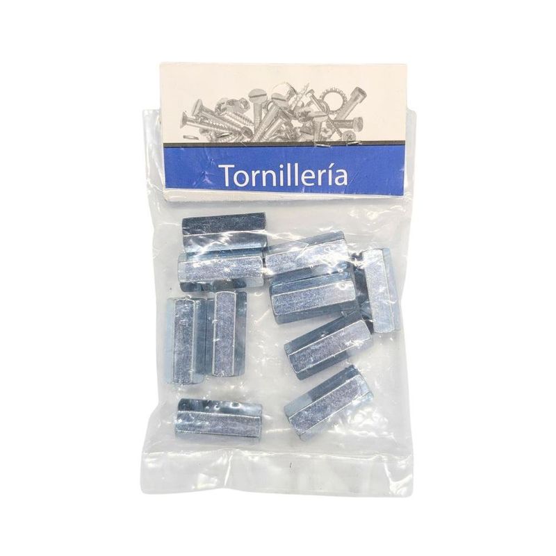 Tuerca de Unión de Acero Galvanizado 1/4 Plg en Bolsa con 10 Piezas