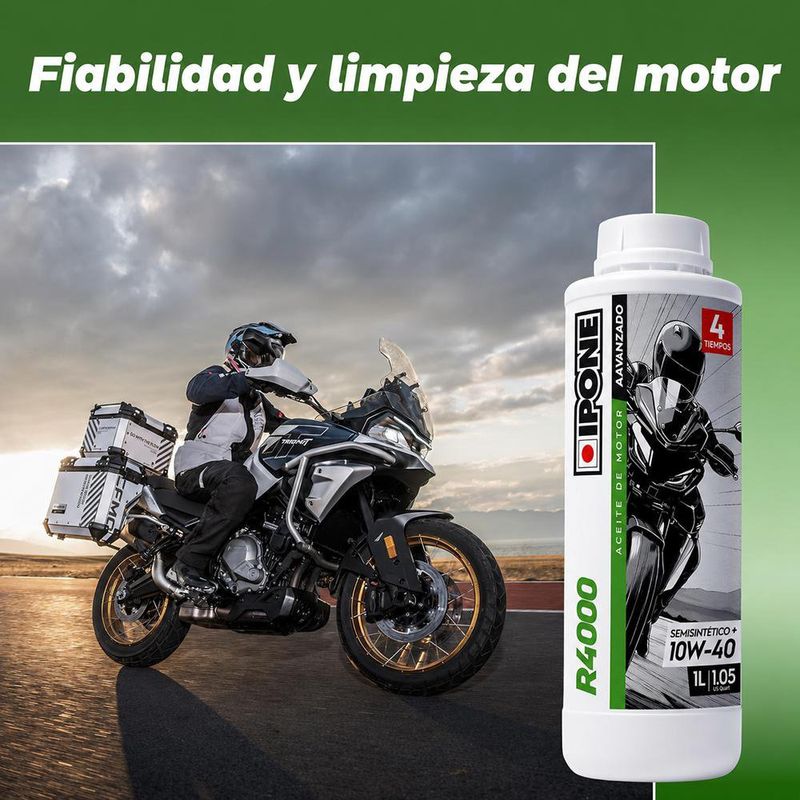 Aceite de Motor Semisintético 10W-40 para Moto de 4 Tiempos de 1 L