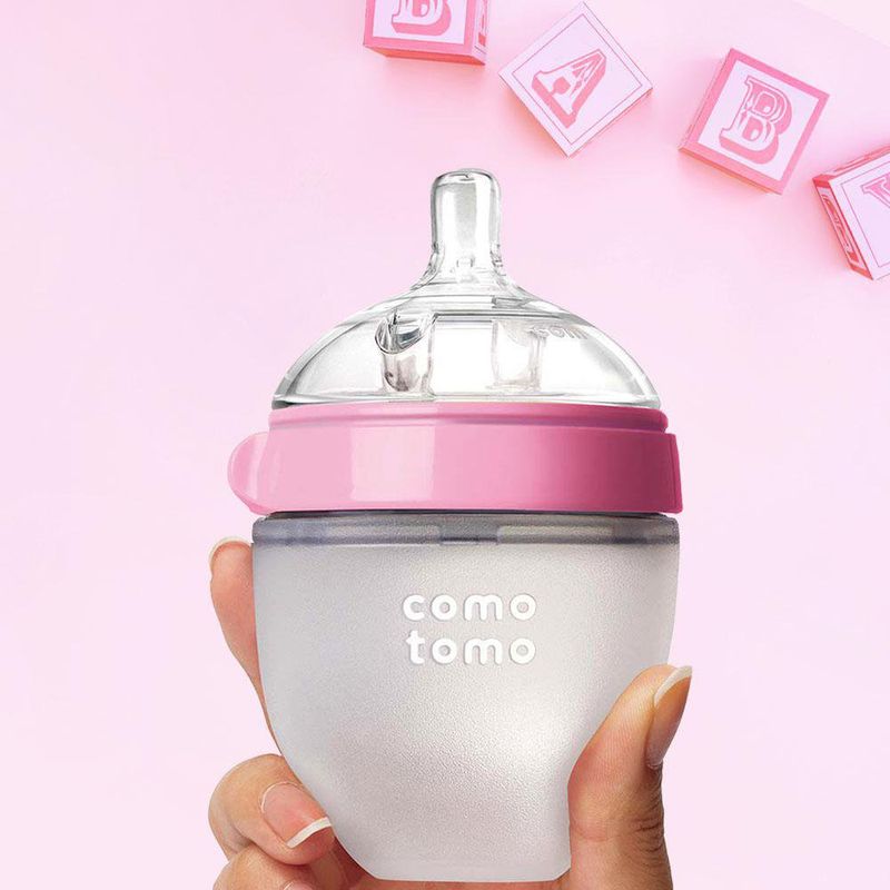 Biberón de Silicona Como Tomo Rosa 150 ml