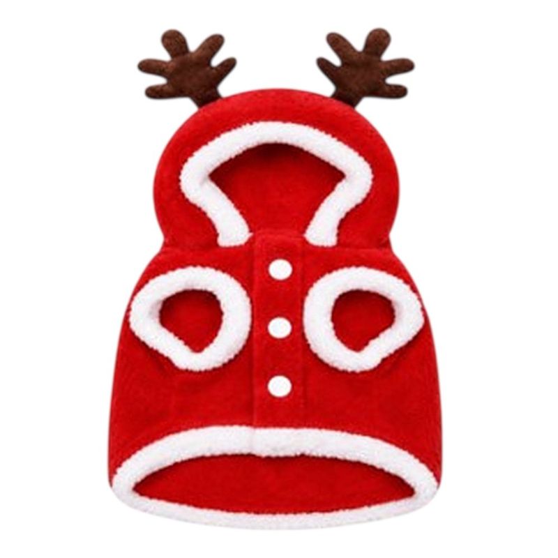 Suéter Navideño con Capucha de Reno para Mascota Petit Rojo