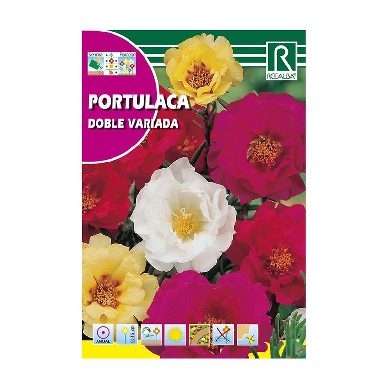 Semillas de Portulaca Doble Variada Multicolor para Siembra y Cultivo Ornamental