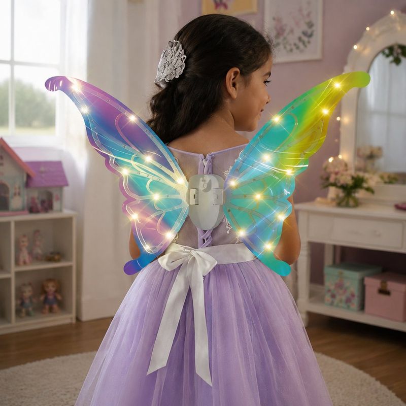 Alas de Mariposa Infantiles con Luces LED Fantasía Multicolor