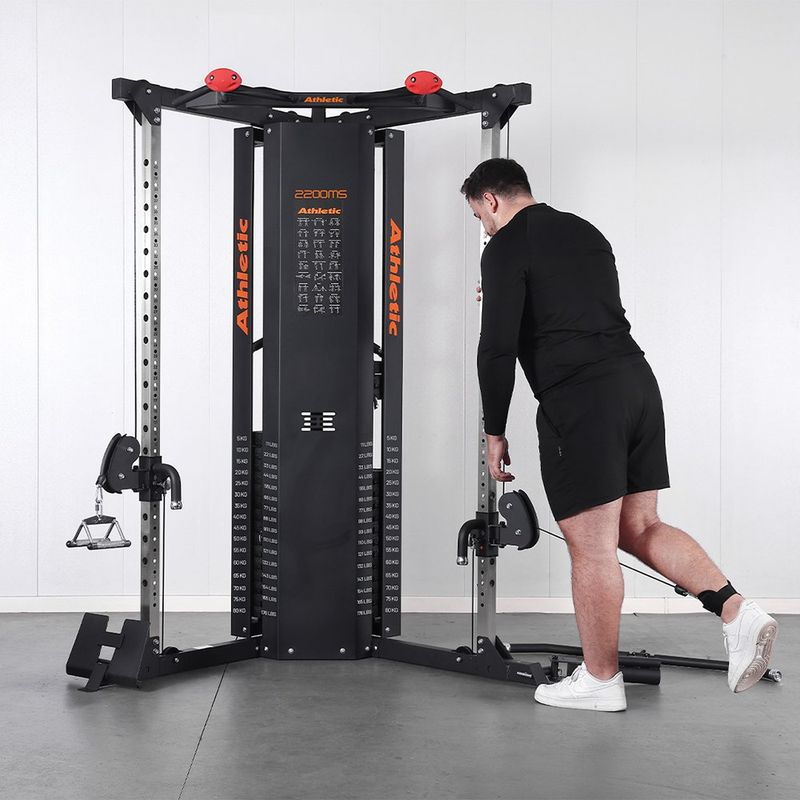 Maquina FTS Doble Polea 2200MS de 160 kg Color Negra con Detalles Naranja