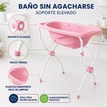 Bañera Infantil Carinho con Soporte Plegable Color Rosado