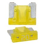 Caja de Fusibles Mini Amarillos Low Profile de Espiga Automotriz de 20 Amp de 5 Unidades