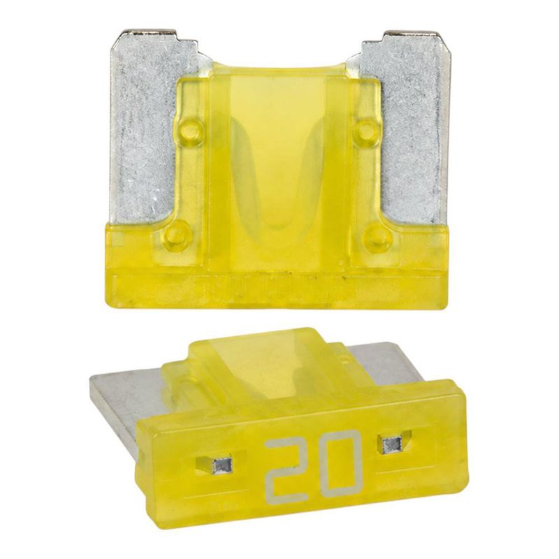 Caja de Fusibles Mini Amarillos Low Profile de Espiga Automotriz de 20 Amp de 5 Unidades