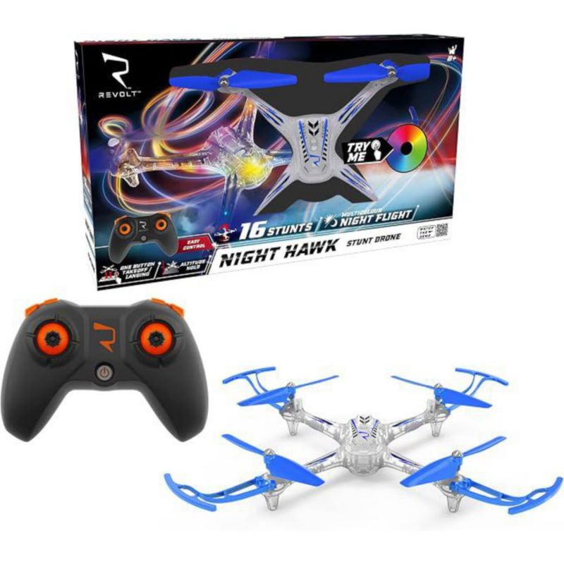 Drone RC Revolt Night Hawk X15T con 16 Acrobacias, Luces LED y 2 Velocidades