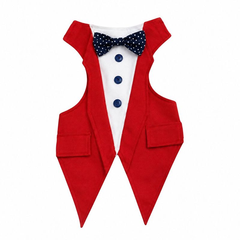 Chaleco Elegante para Mascota en Color Rojo con Corbatín