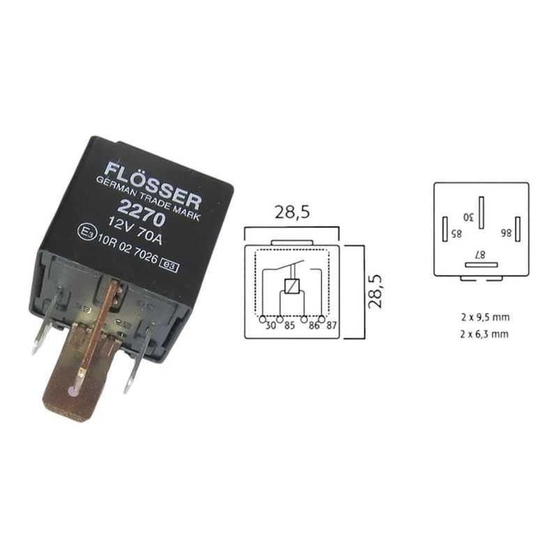 Relé Mini Automotriz de 4 Terminales de 12 V y 70 Amp