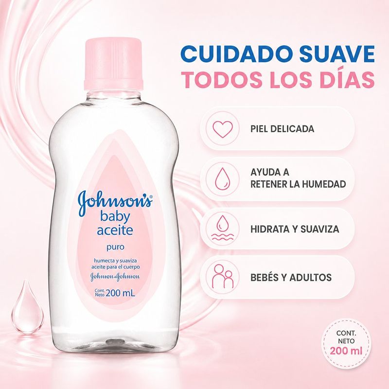 Aceite Corporal Johnson’s Baby Original Hidratante Infantil 200 mL