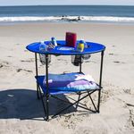 Mesa Picnic Plegable Redonda con Portavasos 71 cm