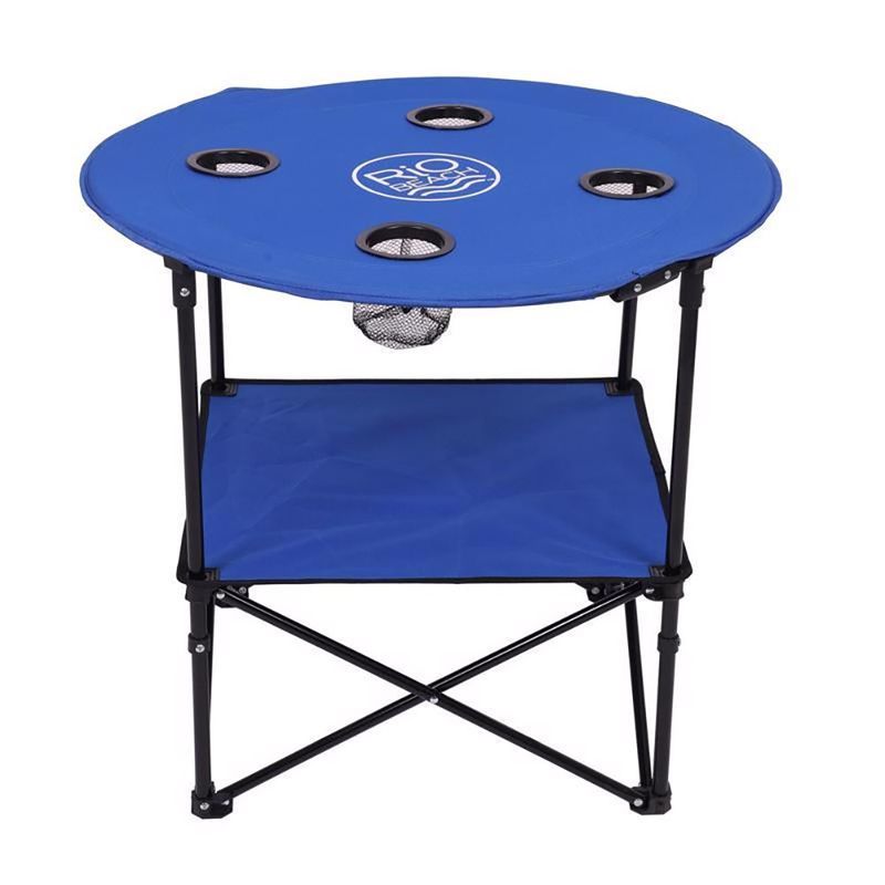 Mesa Picnic Plegable Redonda con Portavasos 71 cm