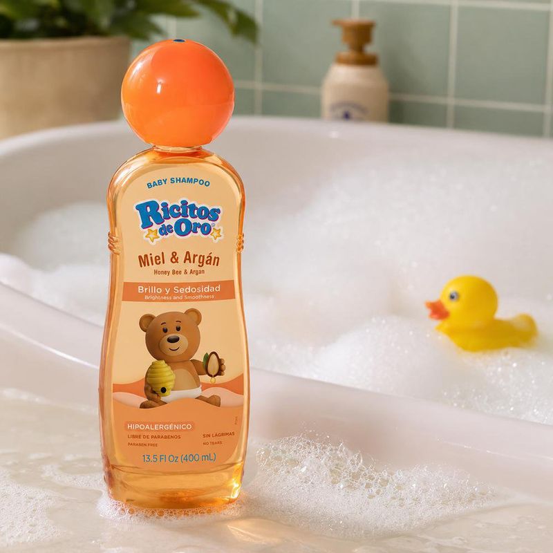 Shampoo Hipoalergénico Ricitos de Oro de Miel y Argán 400 mL