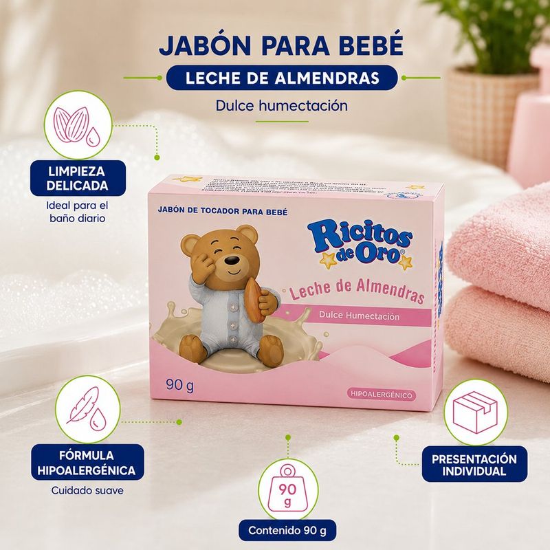 Jabón de Tocador de Leche de Almendras 90 Gramos