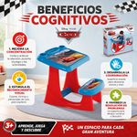 Escritorio Infantil Diseño Cars con Asiento Integrado y Portalápices Color Azul y Rojo