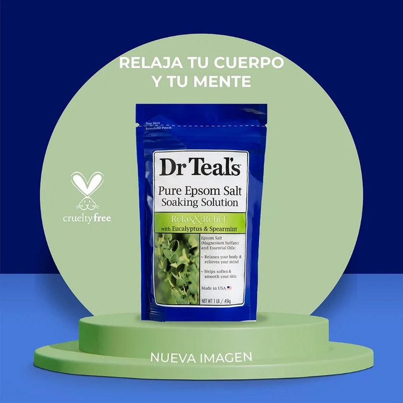 Sal de Epsom Relax & Relief con Eucalipto y Menta 1 Libra