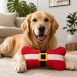 Cama Tipo Cojín en Forma de Hueso Navideño para Mascota en Color Rojo