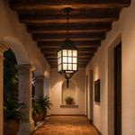 Farol Colgante con Base E27 100 W en Color Negro