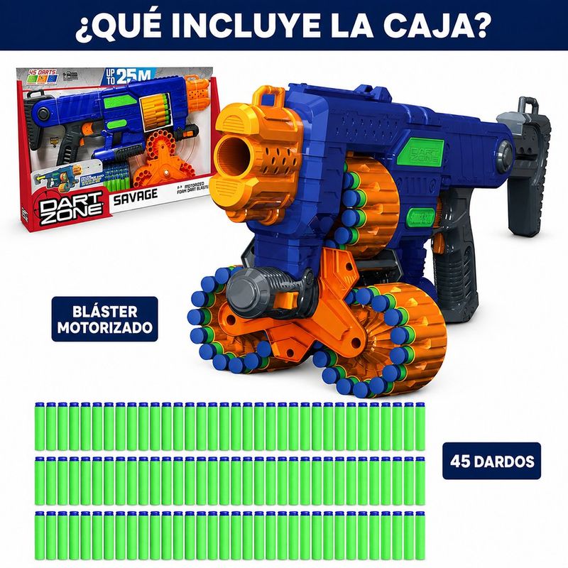 Lanzador de Dardos Motorizado Savage Spin con Triple Tambor